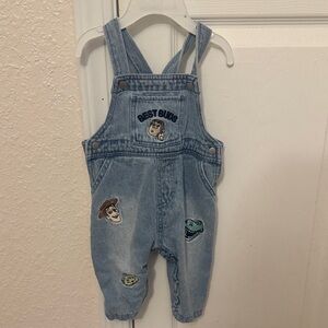 Disney Blue Denim Overalls with Character Patches Toy Story